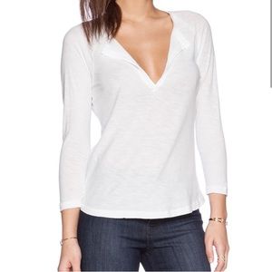 James Perse  Split Neck Raglan Tee Size 4 / Large